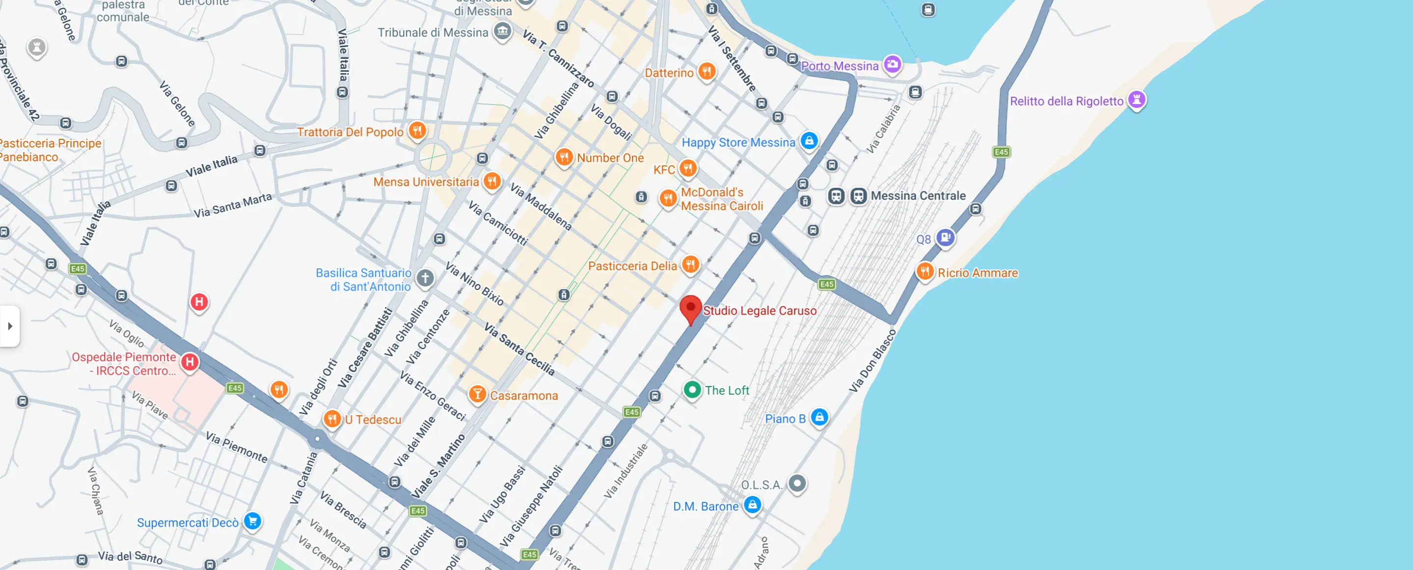 Mappa della sede di Messina