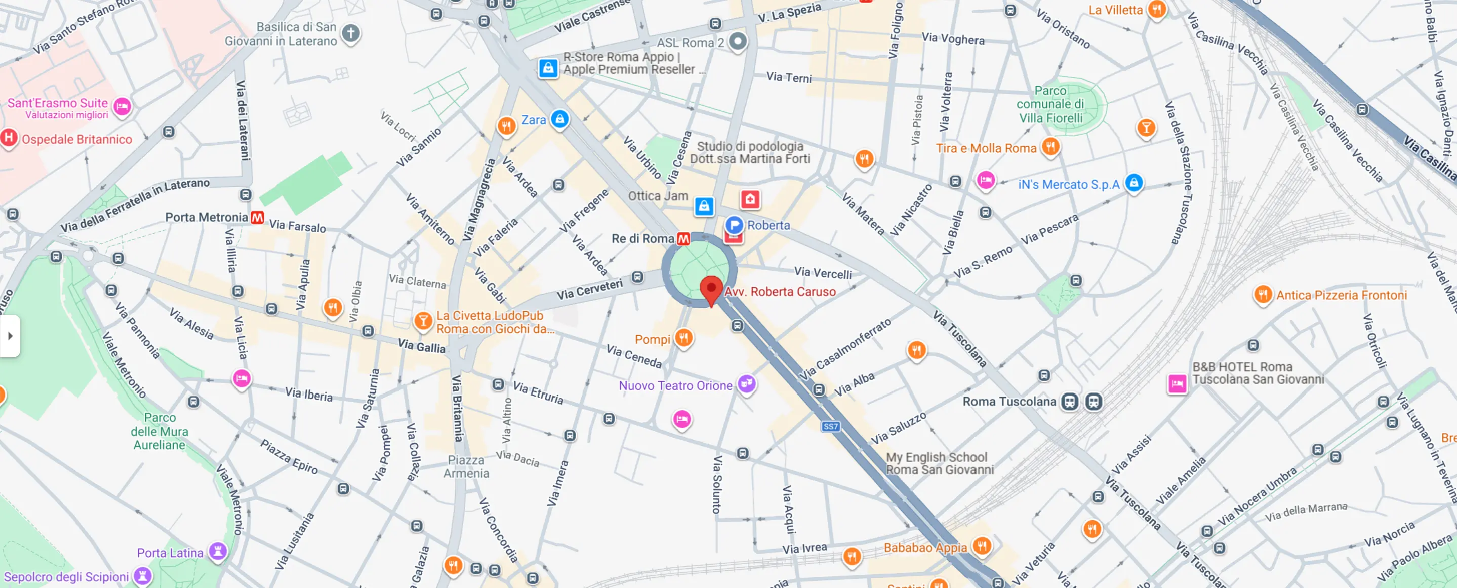Mappa della sede di Roma